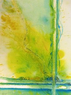 Un vent léger danse, un roseau se balance, transparence, 55x75cm