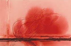 L'hiver rêve de chaleur, au fond des cheminées se prépare à l'été, 60x45cm