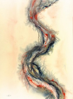 L'eau, la Terre, le Temps,  55x75cm